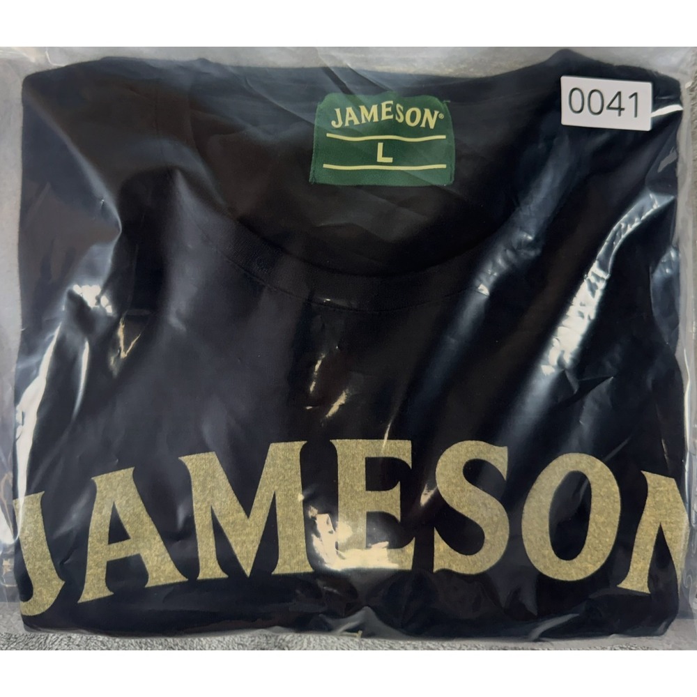 Jameson Irish Whiskey Crest Sine Metu T-Shirt Black Gold Womens Large L - Picture 12 of 12